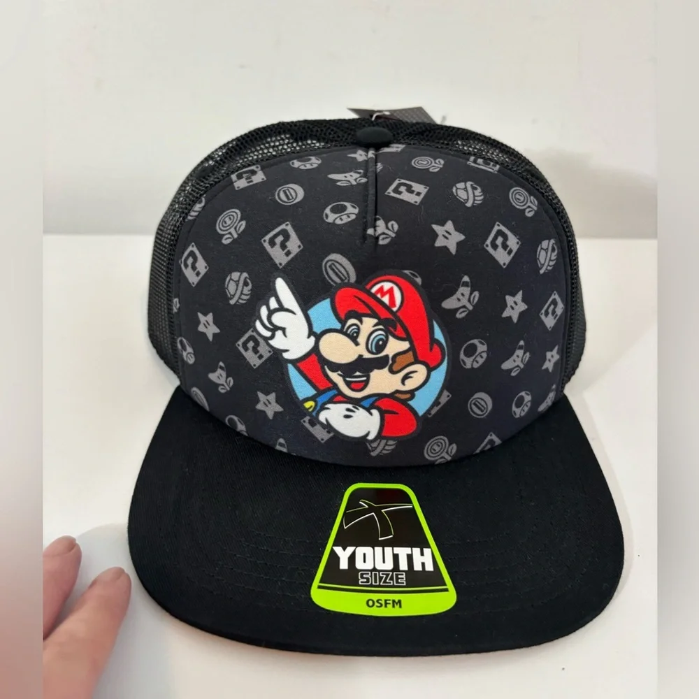 Bundle of 2 Youth Hats Pokémon Super Mario Brothers OSFM NWT NWOT Casual Boy